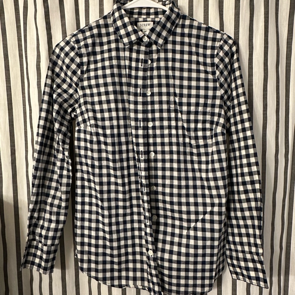 JCrew Factory button down. Size Small Petite. Worn once, like new,needs ironing
